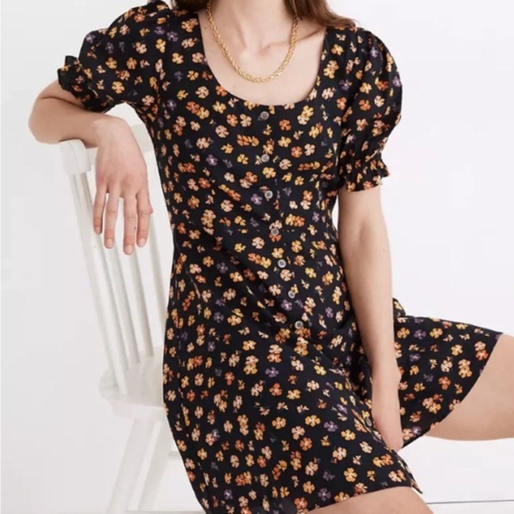 Madewell Women's Button-Front Mini Dress in Happy Hibiscus Size 6
